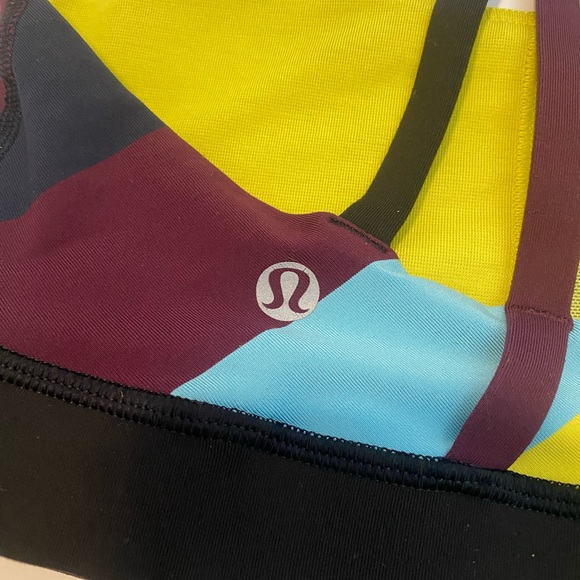 Lululemon Striped Sports Bra - Black, Yellow, Blue, Purple - Picture 5 of 7